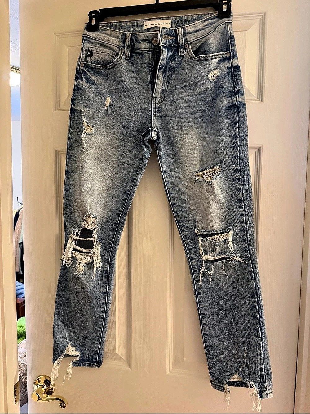 J Brand Distressed Skinny Jeans in Blue Waist 27